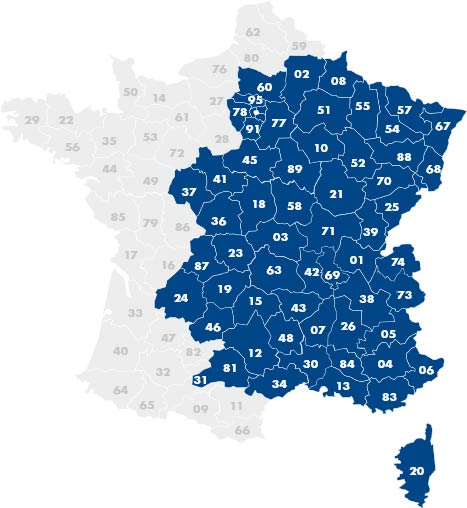 Carte des implantations de centrales béton en France Carte des implantations de centrales béton en France